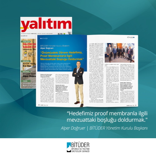 BİTÜDER Yönetim Kurulu Başkanı Alper Doğruer'in röportajı Yalıtım dergisinin Mayıs 2024 sayısında yayınlandı.